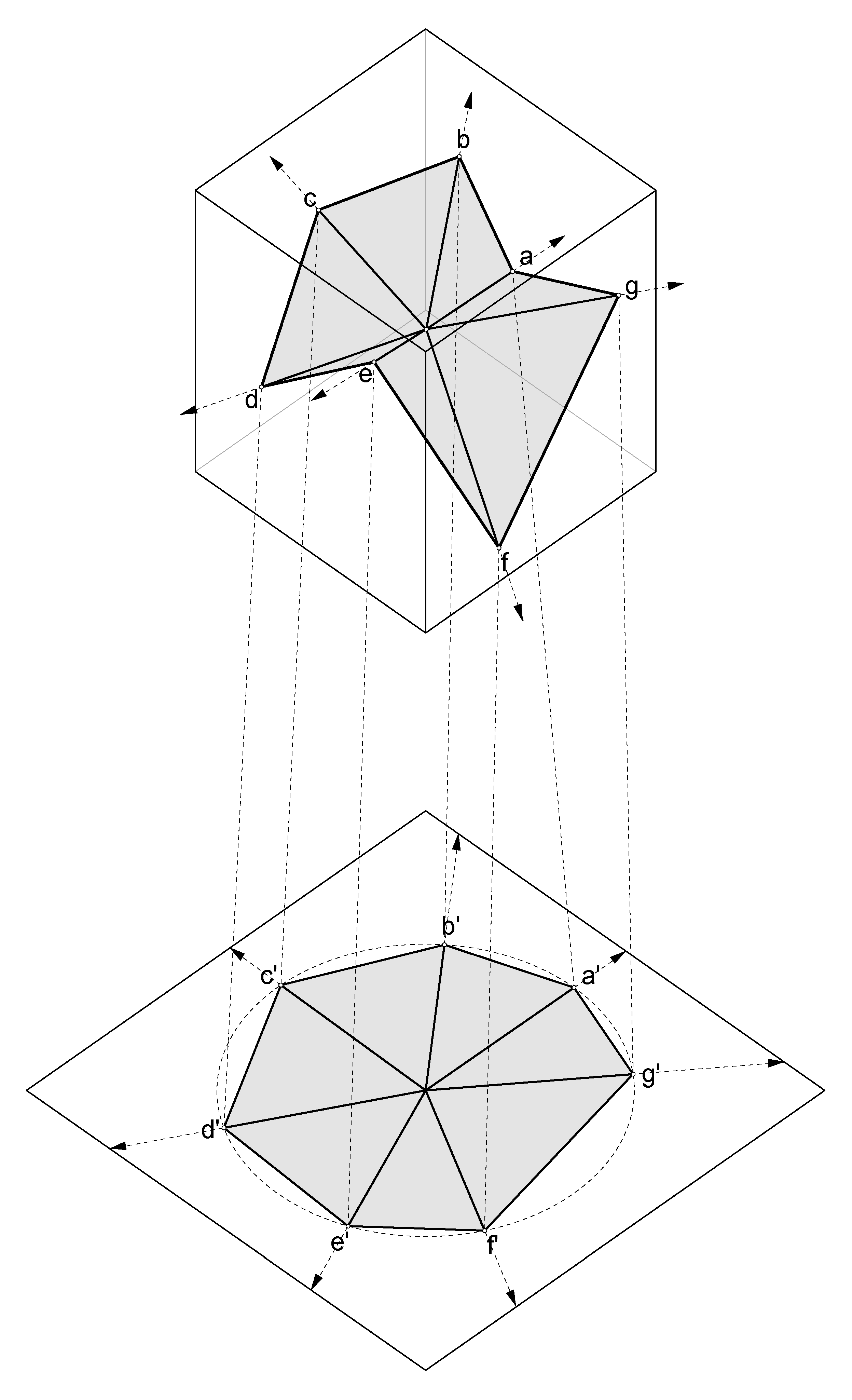 Geometric projection diagram