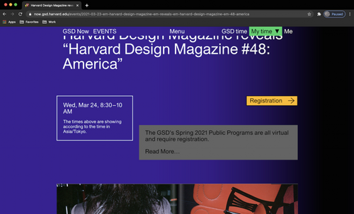 Harvard Design Magazine event hosted on GSD-NOW